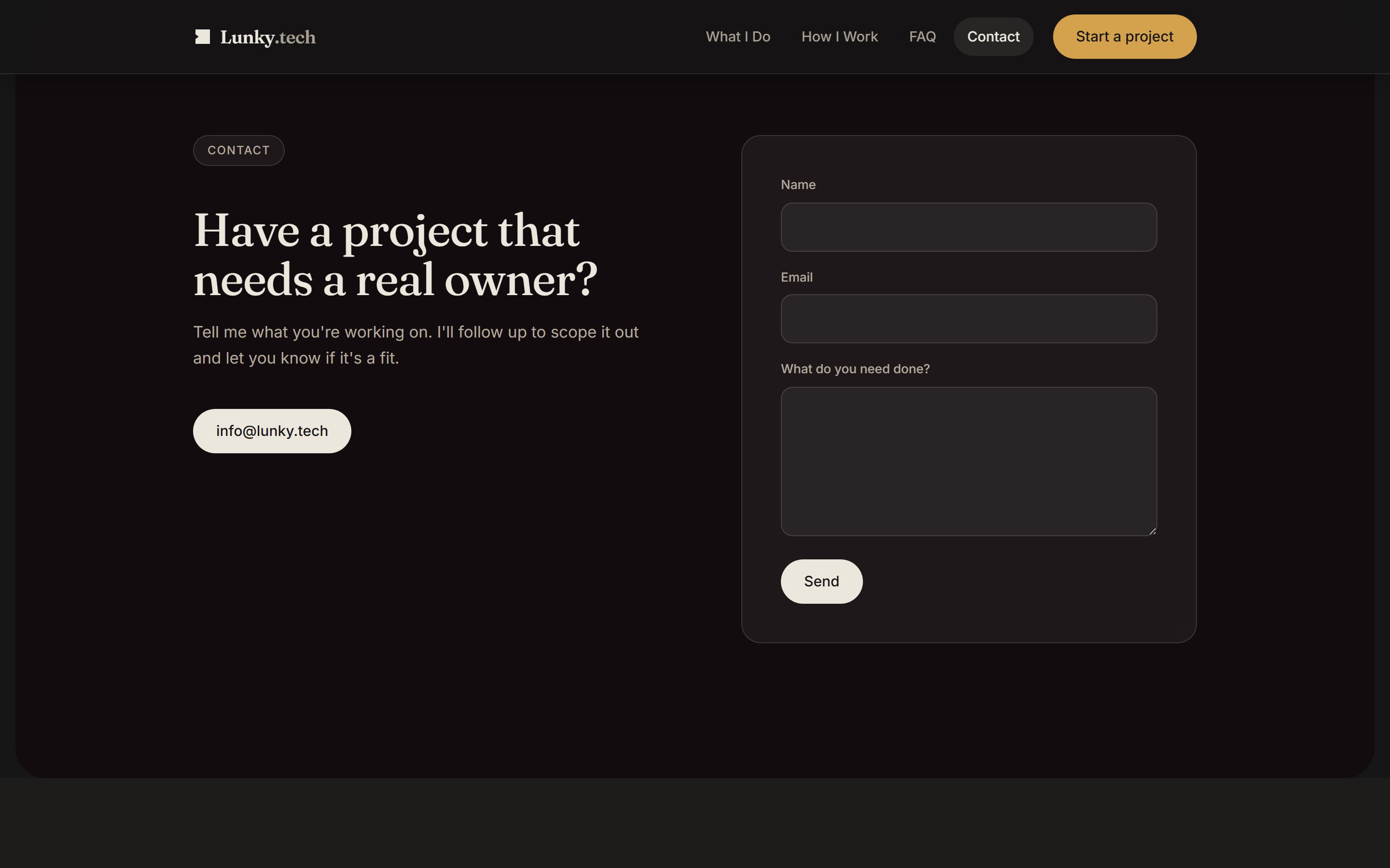 Lunky.tech — contact